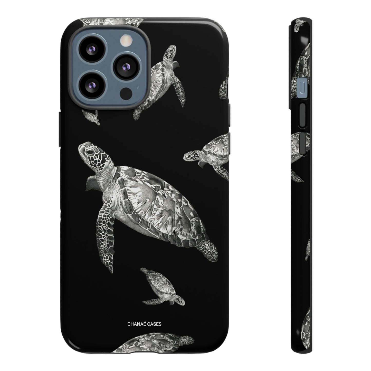 Caribbean Sea Turtle iPhone "Tough" Case (Black)
