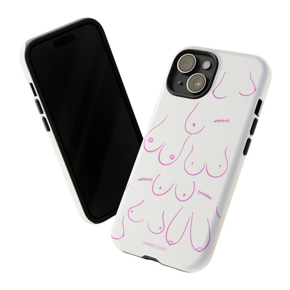 Breast Cancer Awareness iPhone "Tough" Case (White/Pink)