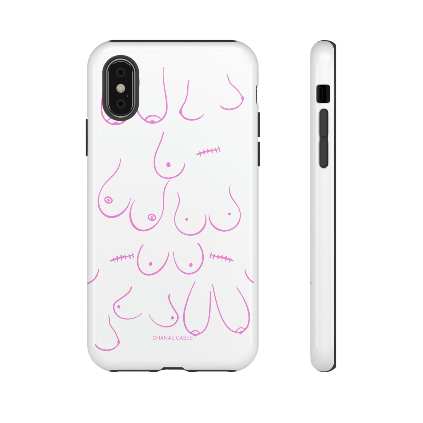 Breast Cancer Awareness iPhone "Tough" Case (White/Pink)