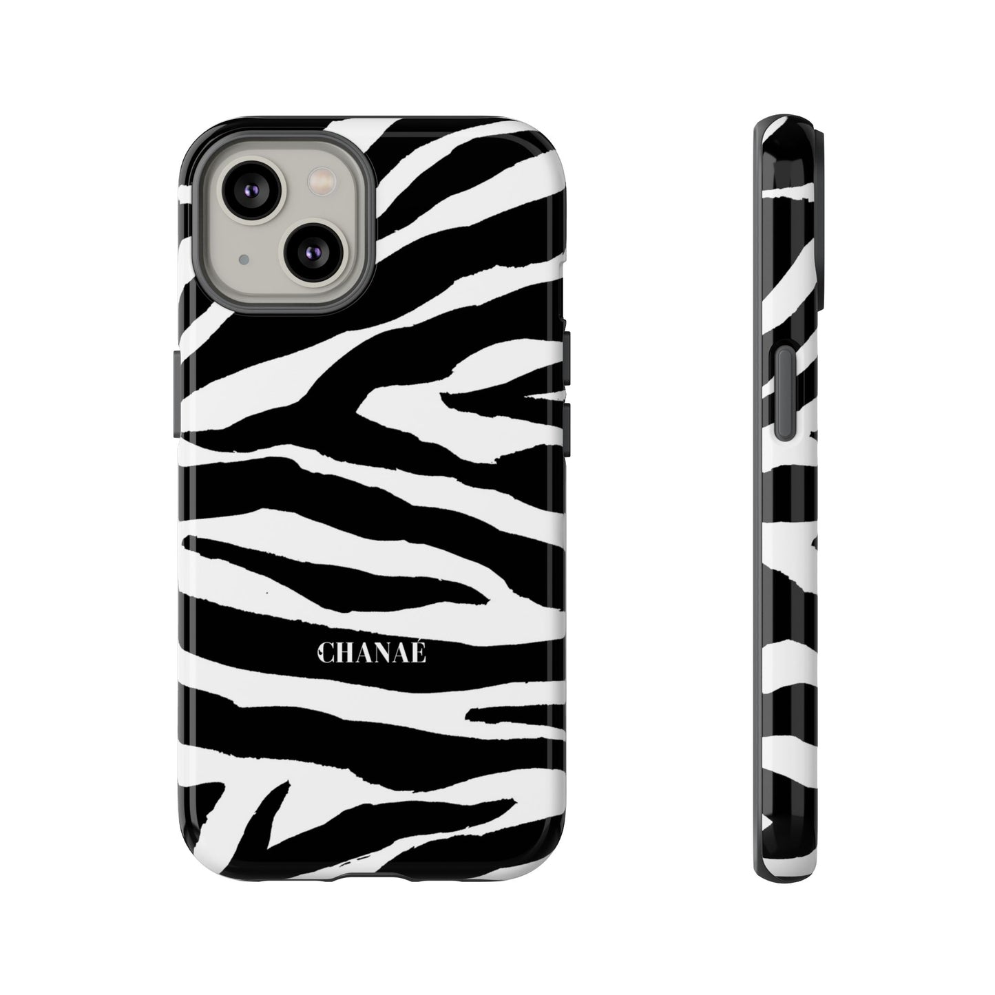 Zebra Print iPhone "Tough" Case (White/Black)