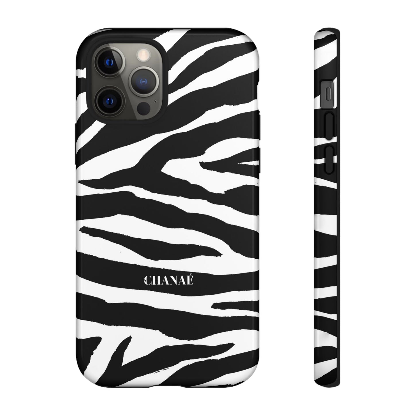 Zebra Print iPhone "Tough" Case (White/Black)