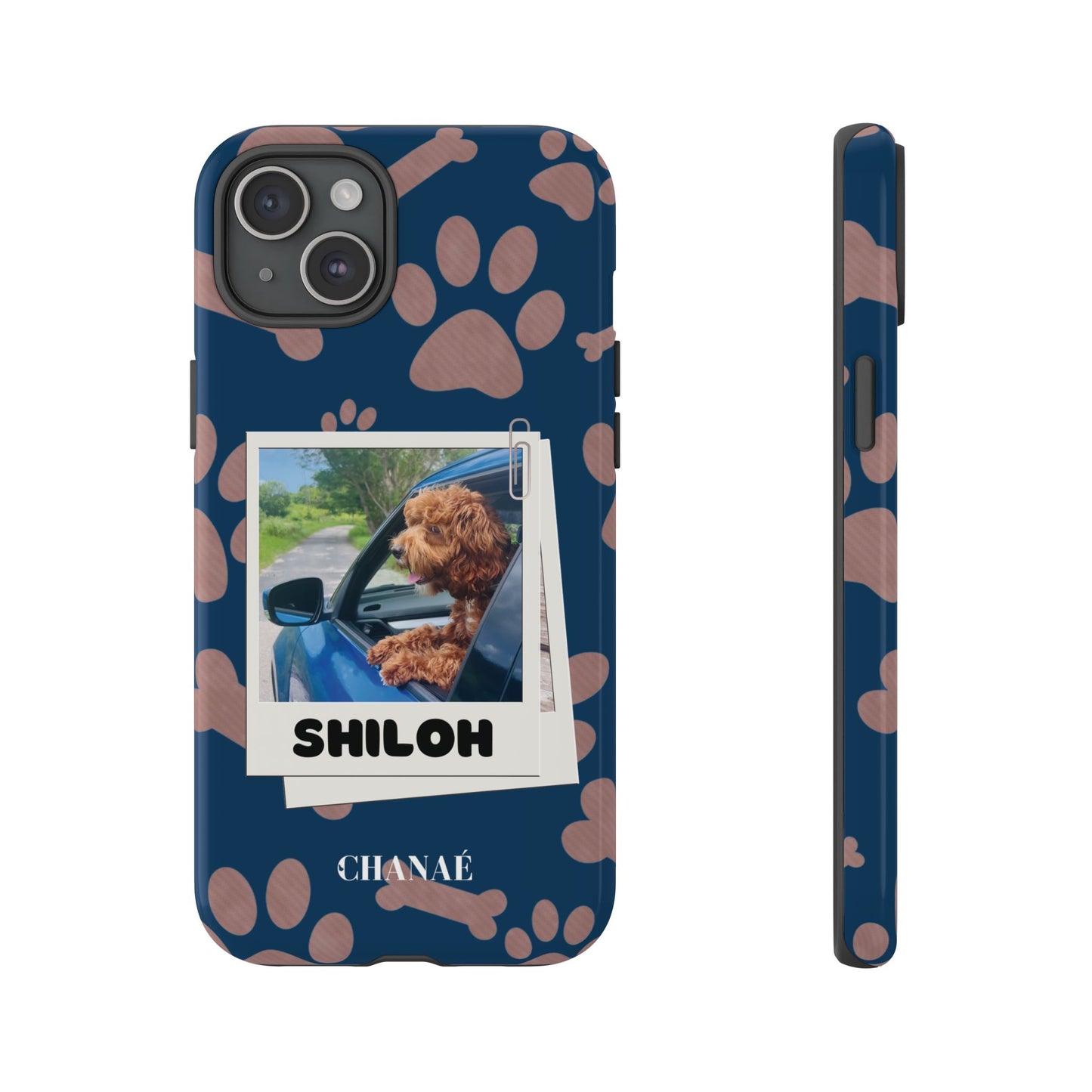 Customisable FurBaby Polaroid iPhone "Tough" Case (Paws)