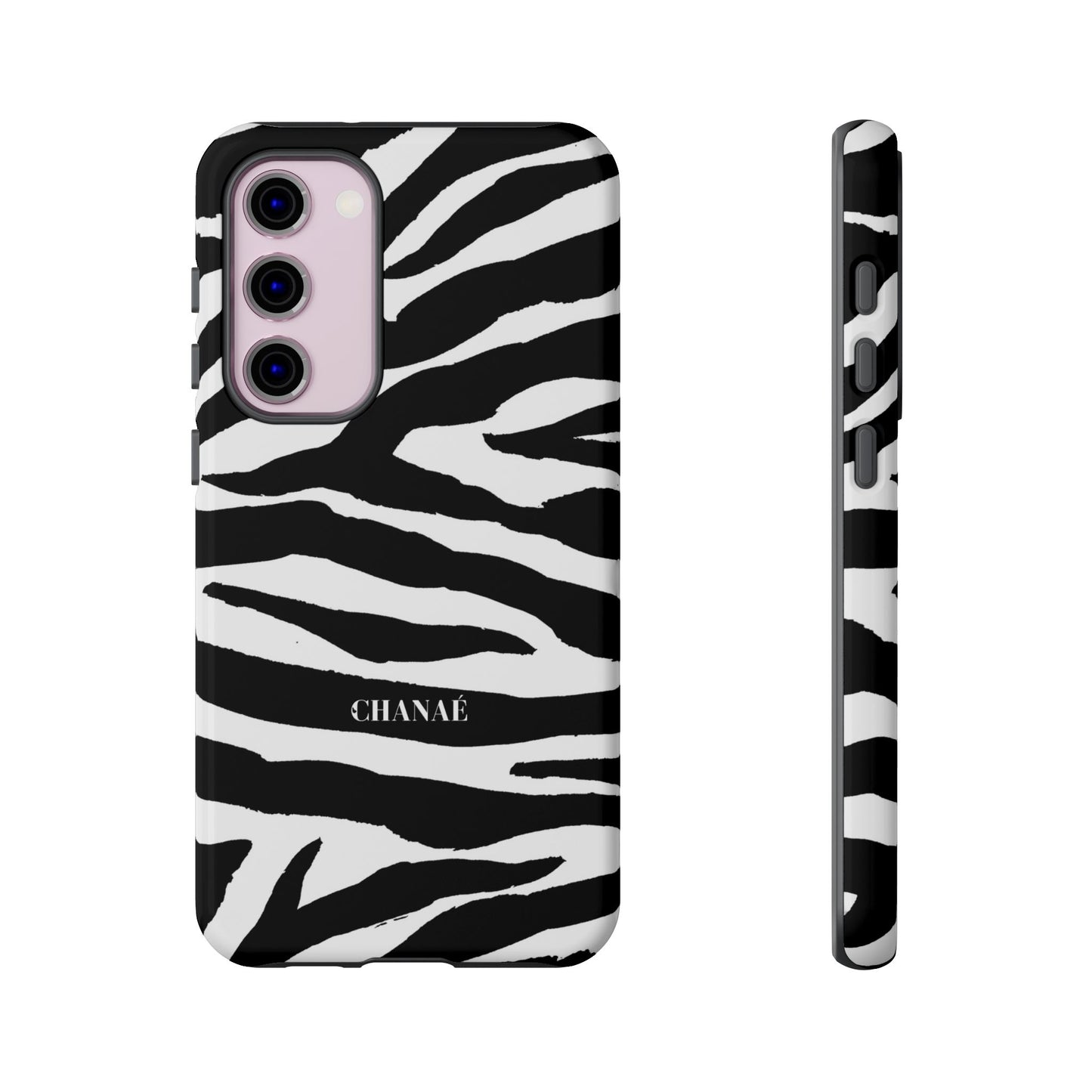 Zebra Print iPhone "Tough" Case (White/Black)