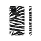 Zebra Print iPhone "Tough" Case (White/Black)