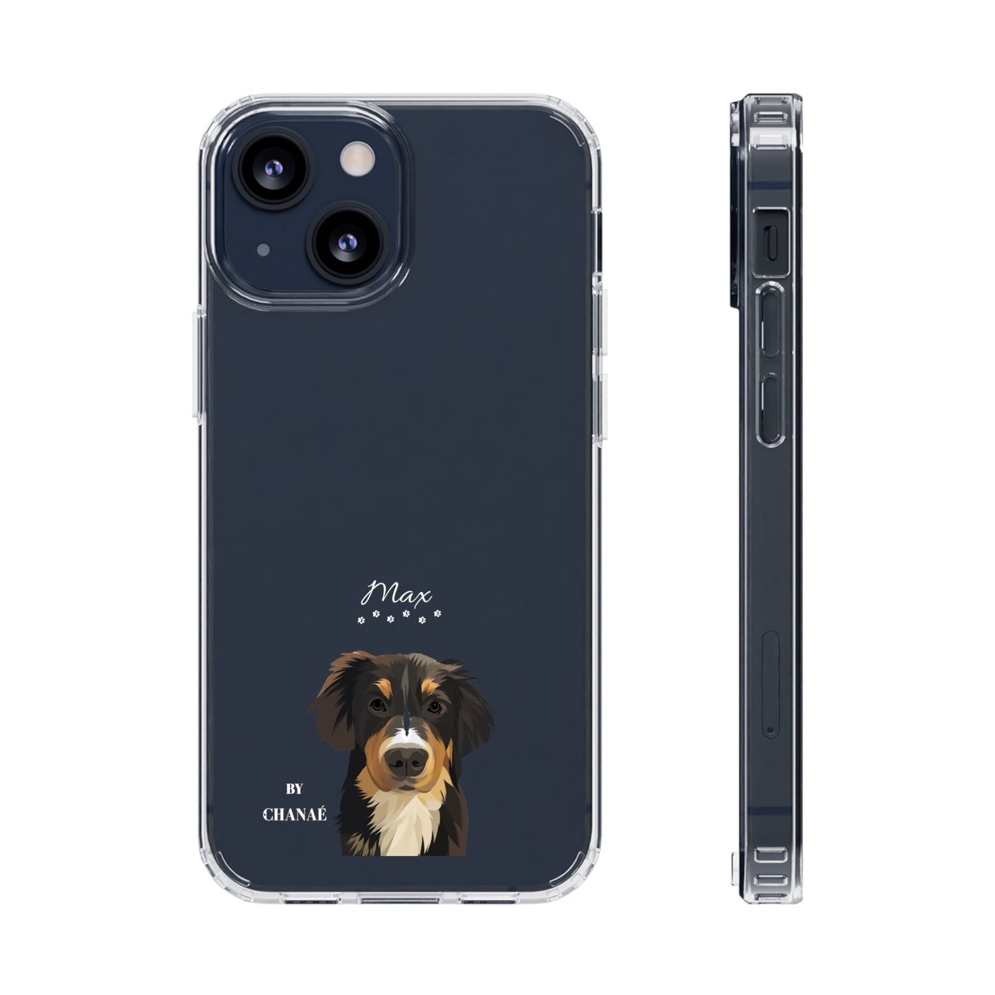 Mini-FurBaby + Name Custom iPhone & Samsung Clear Case (PopSocket Positioned)