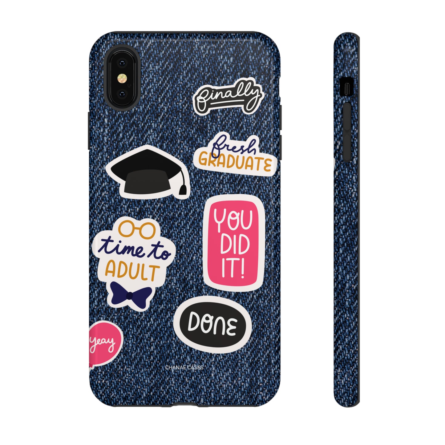 Just Graduated! iPhone "Tough" Case (Blue Denim)