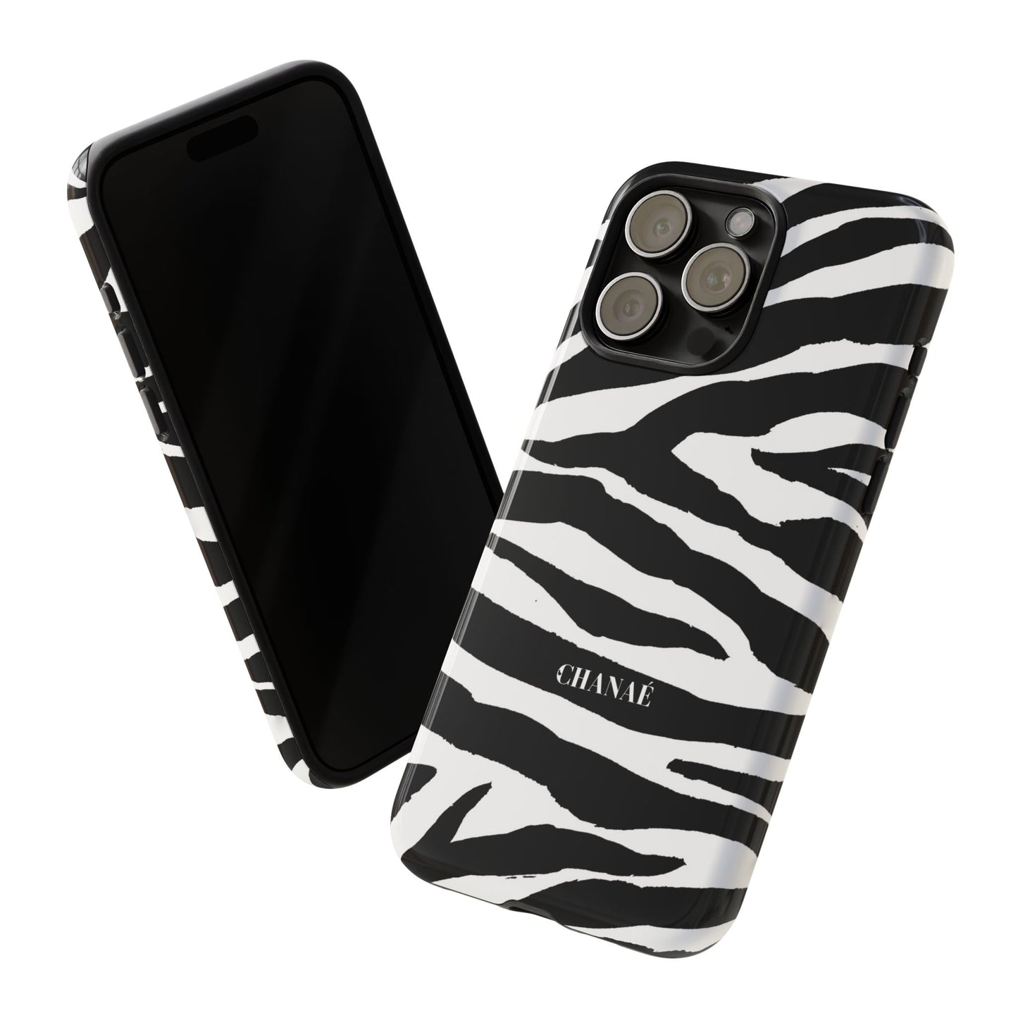 Zebra Print iPhone "Tough" Case (White/Black)