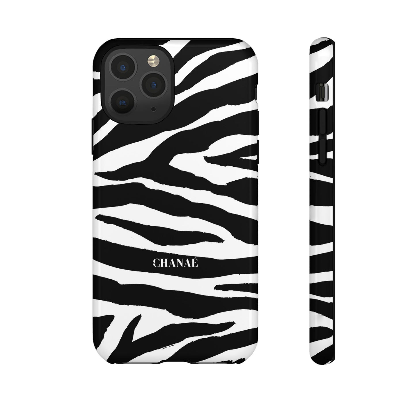 Zebra Print iPhone "Tough" Case (White/Black)