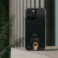 Mini-FurBaby + Name Custom iPhone & Samsung Clear Case (PopSocket Positioned)