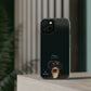 Mini-FurBaby + Name Custom iPhone & Samsung Clear Case (PopSocket Positioned)