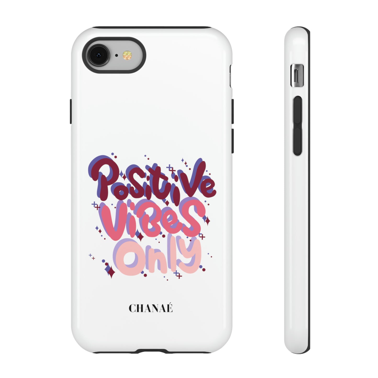 Positive Vibes iPhone "Tough" Case (White)