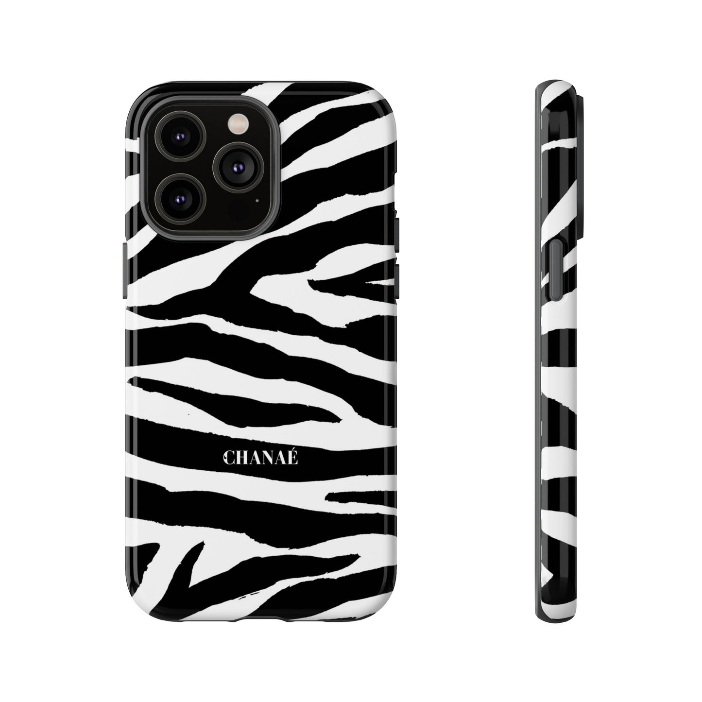 Zebra Print iPhone "Tough" Case (White/Black)