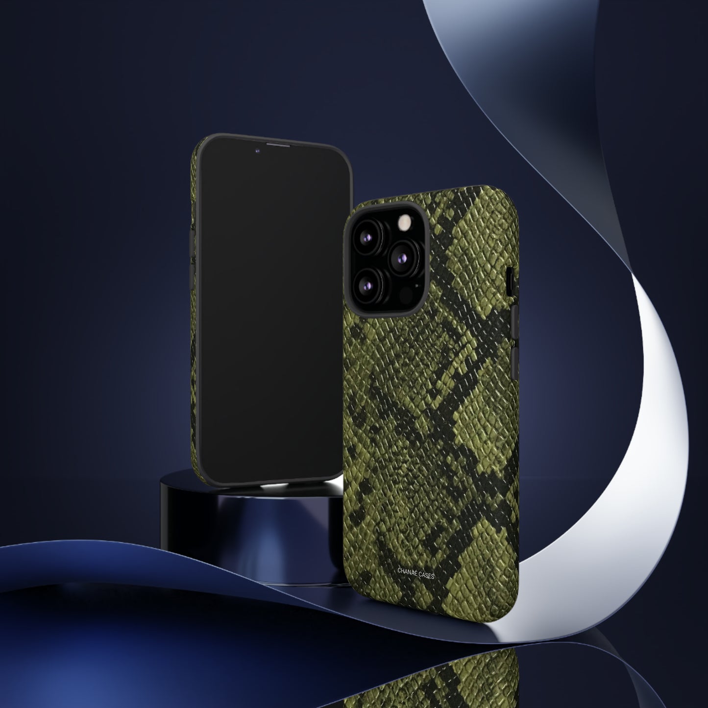 Snake Print iPhone "Tough" Case (Green)