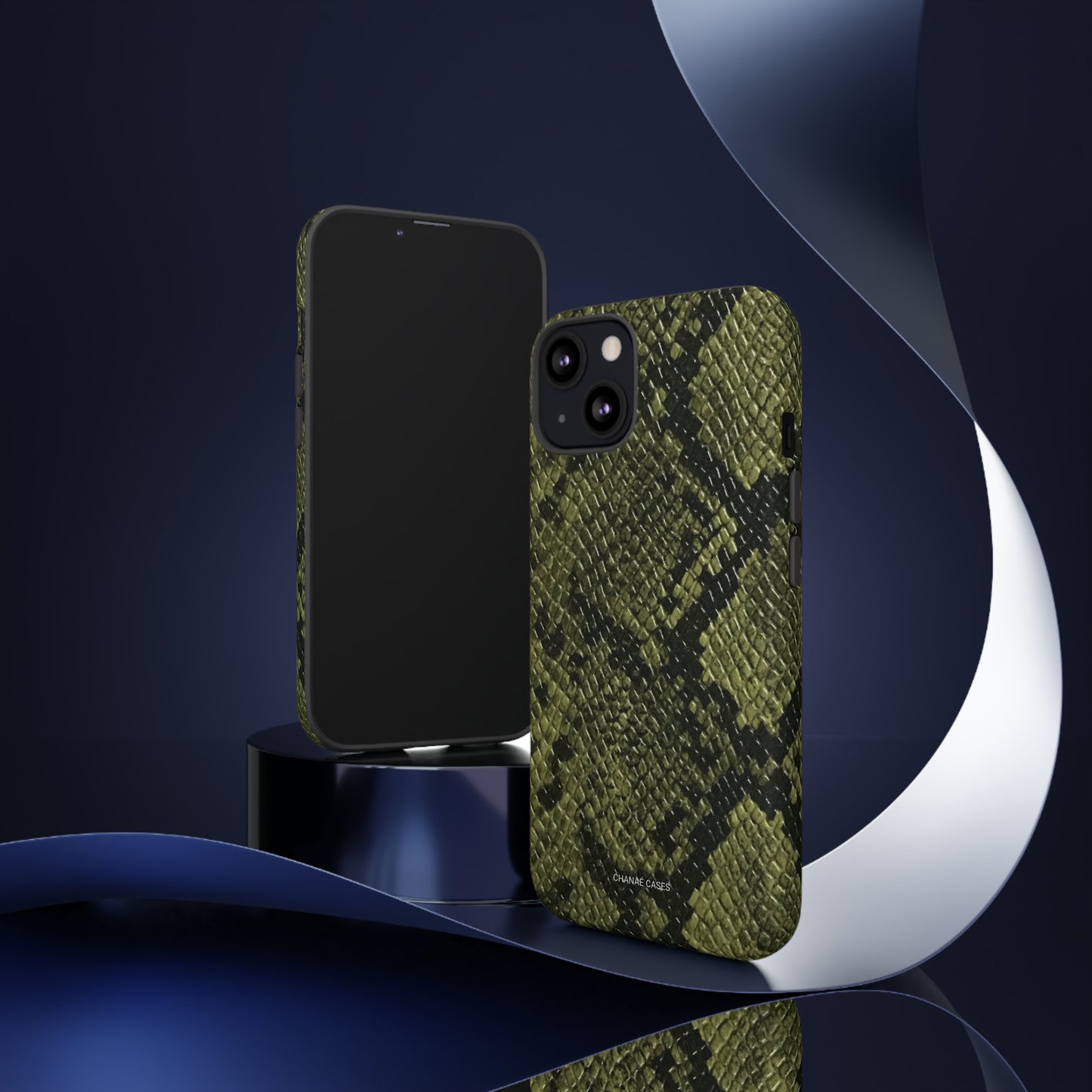 Snake Print iPhone "Tough" Case (Green)