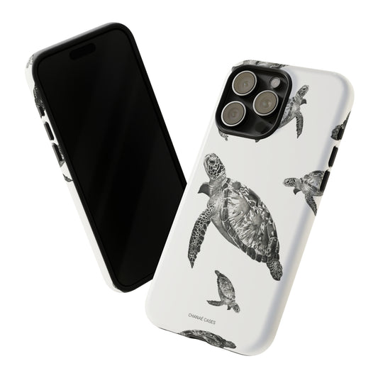 Caribbean Sea Turtle iPhone "Tough" Case (White)