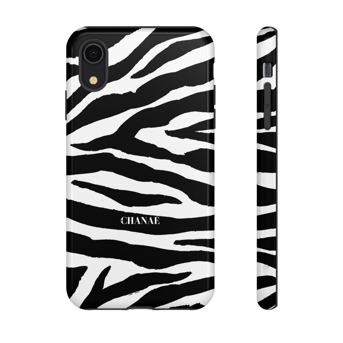 Zebra Print iPhone "Tough" Case (White/Black)