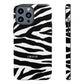 Zebra Print iPhone "Tough" Case (White/Black)