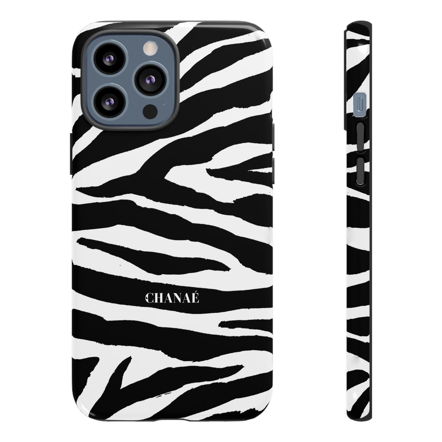 Zebra Print iPhone "Tough" Case (White/Black)