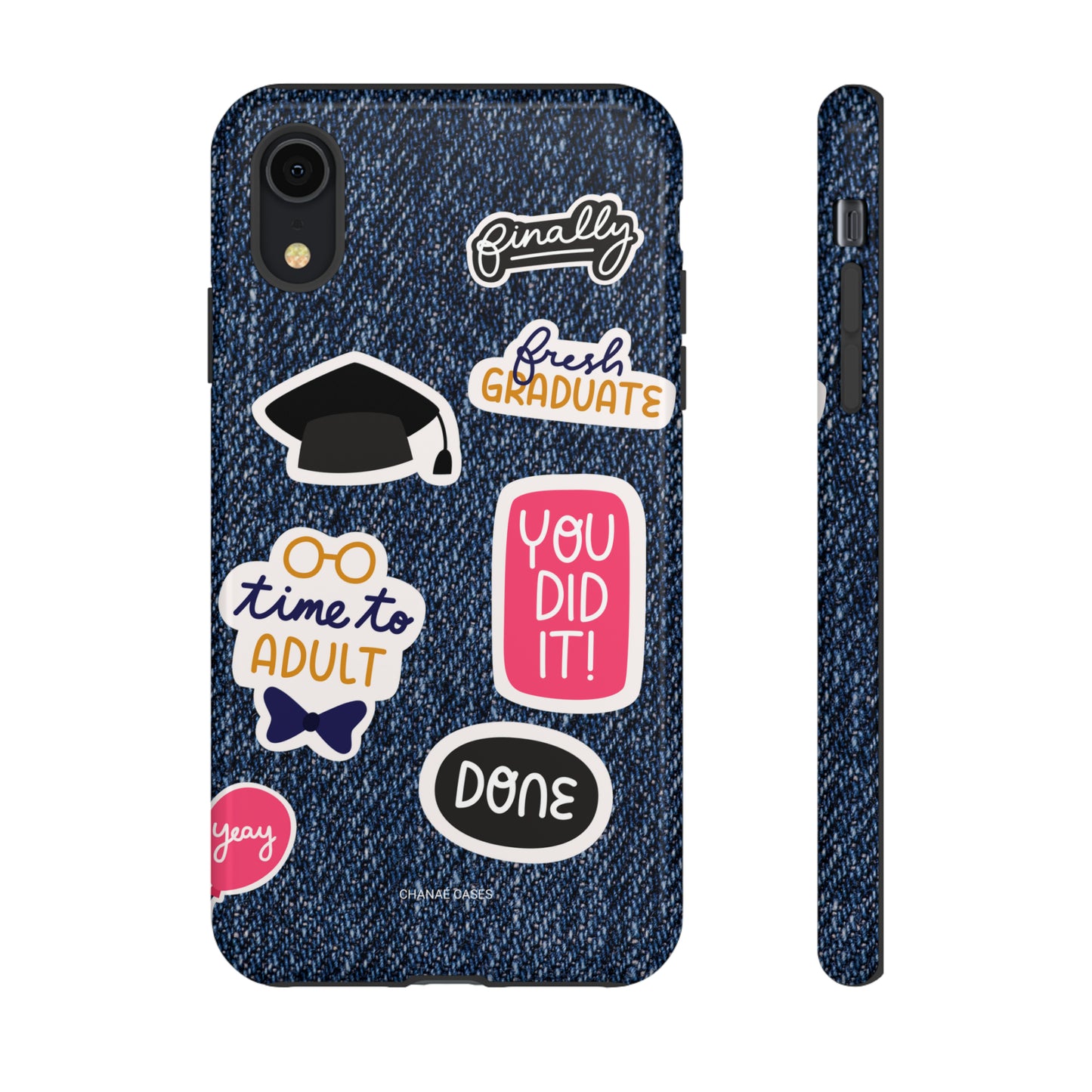 Just Graduated! iPhone "Tough" Case (Blue Denim)