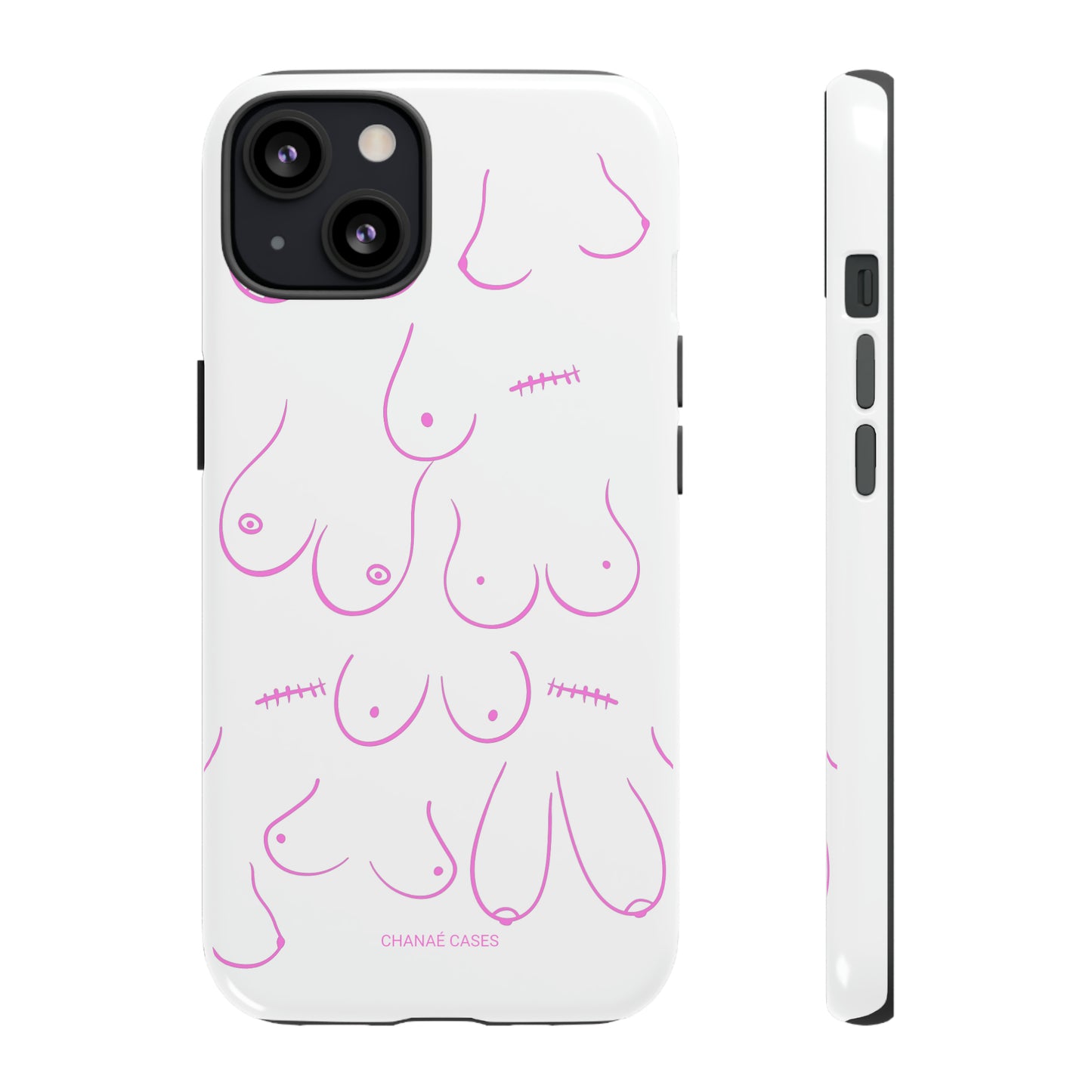 Breast Cancer Awareness iPhone "Tough" Case (White/Pink)