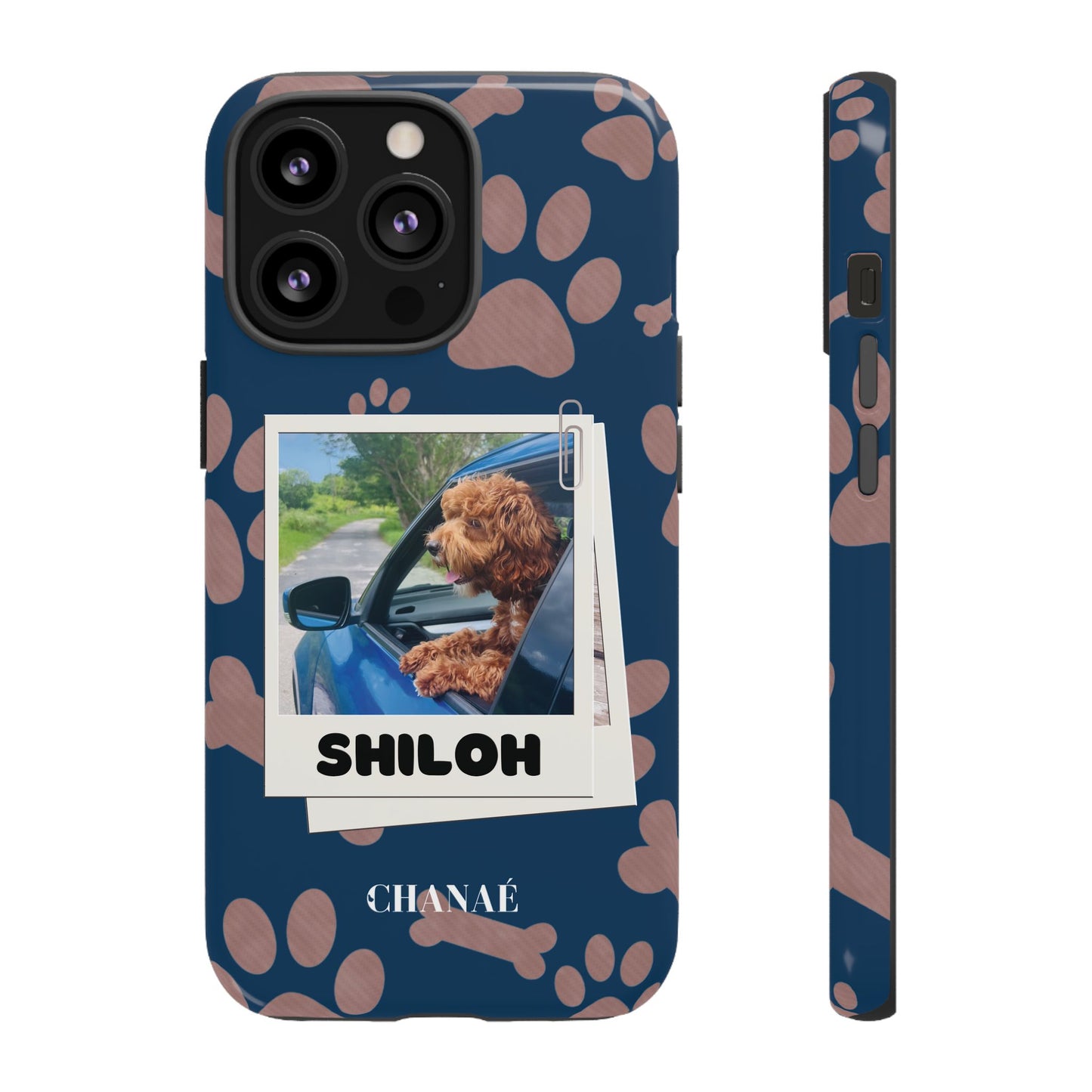 Customisable FurBaby Polaroid iPhone "Tough" Case (Paws)