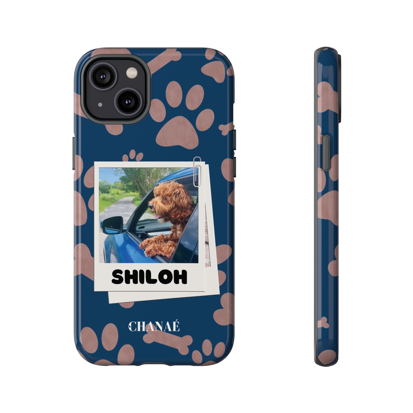 Customisable FurBaby Polaroid iPhone "Tough" Case (Paws)