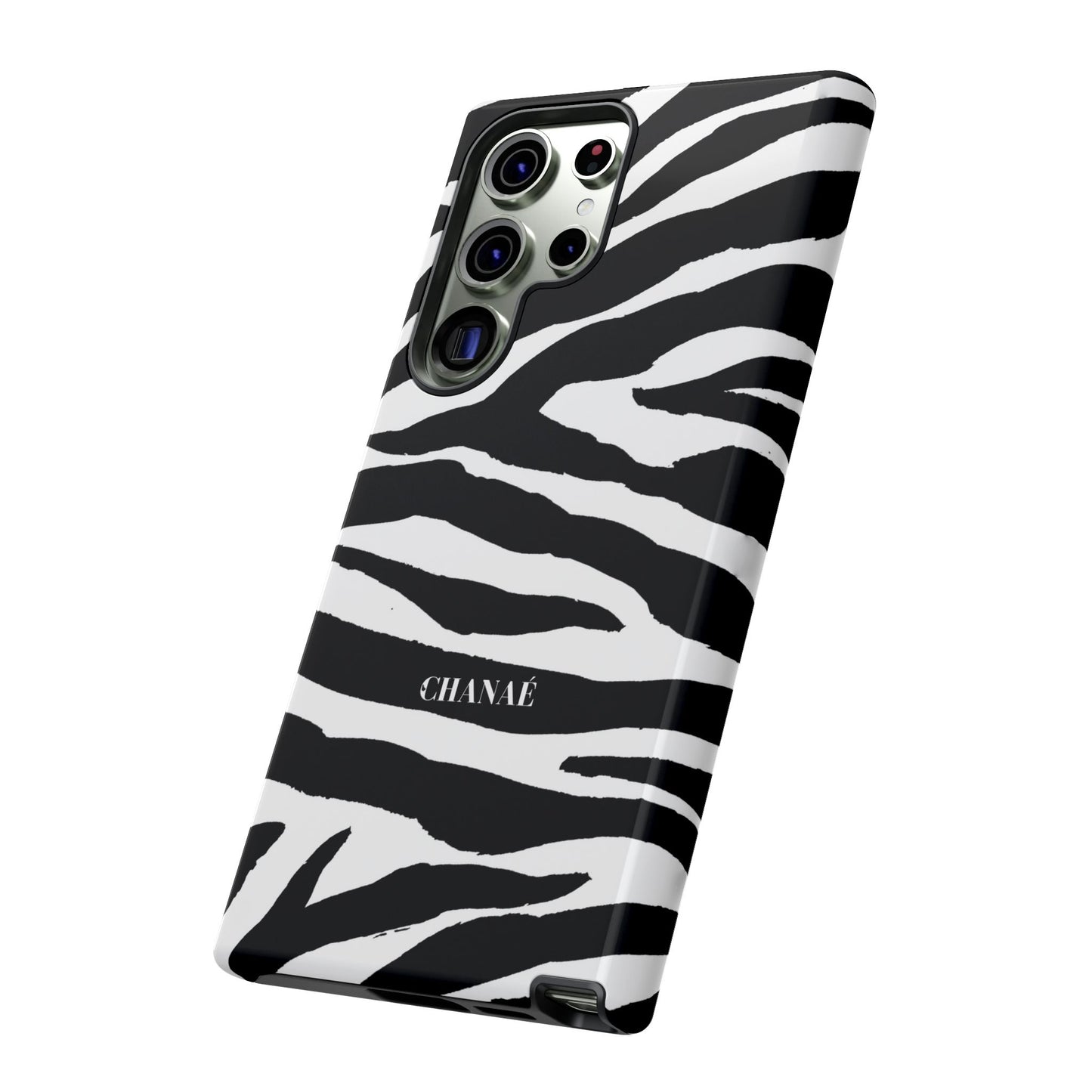 Zebra Print iPhone "Tough" Case (White/Black)