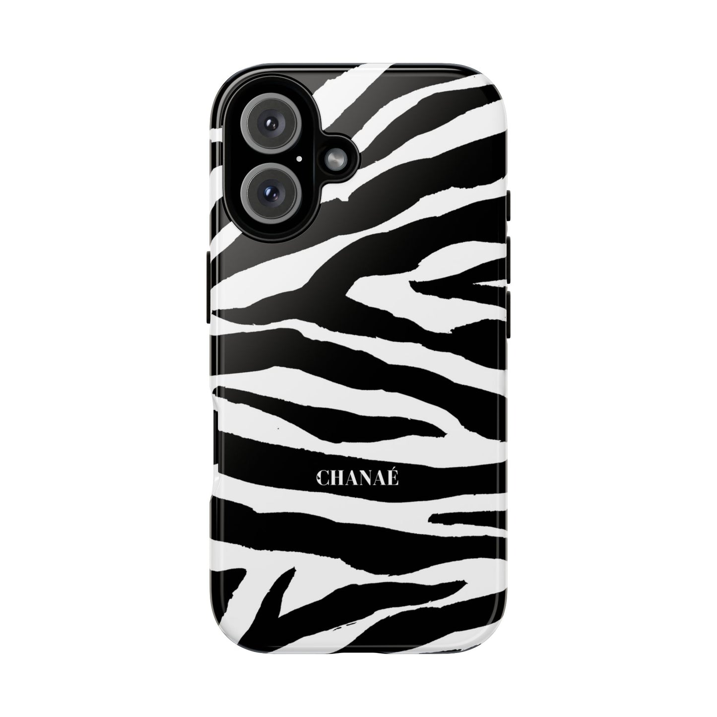 Zebra Print iPhone "Tough" Case (White/Black)