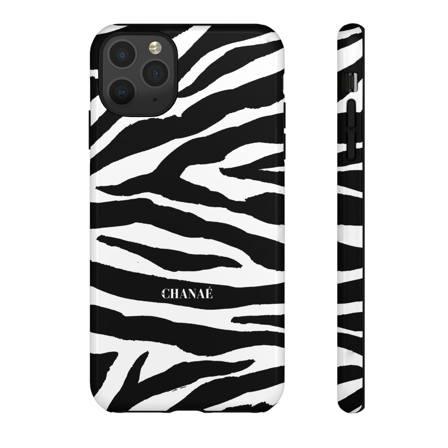 Zebra Print iPhone "Tough" Case (White/Black)