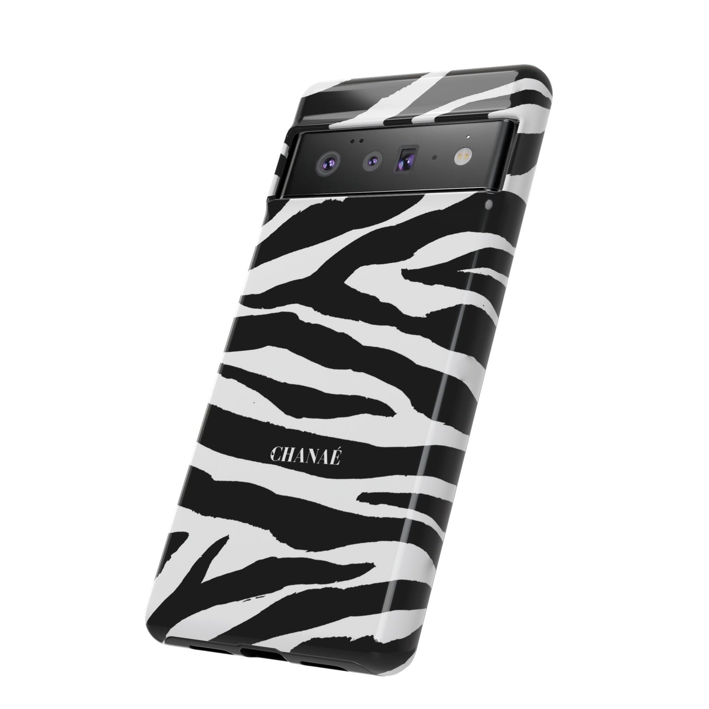 Zebra Print iPhone "Tough" Case (White/Black)