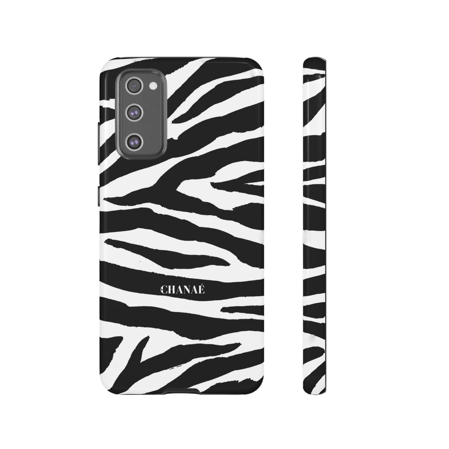 Zebra Print iPhone "Tough" Case (White/Black)