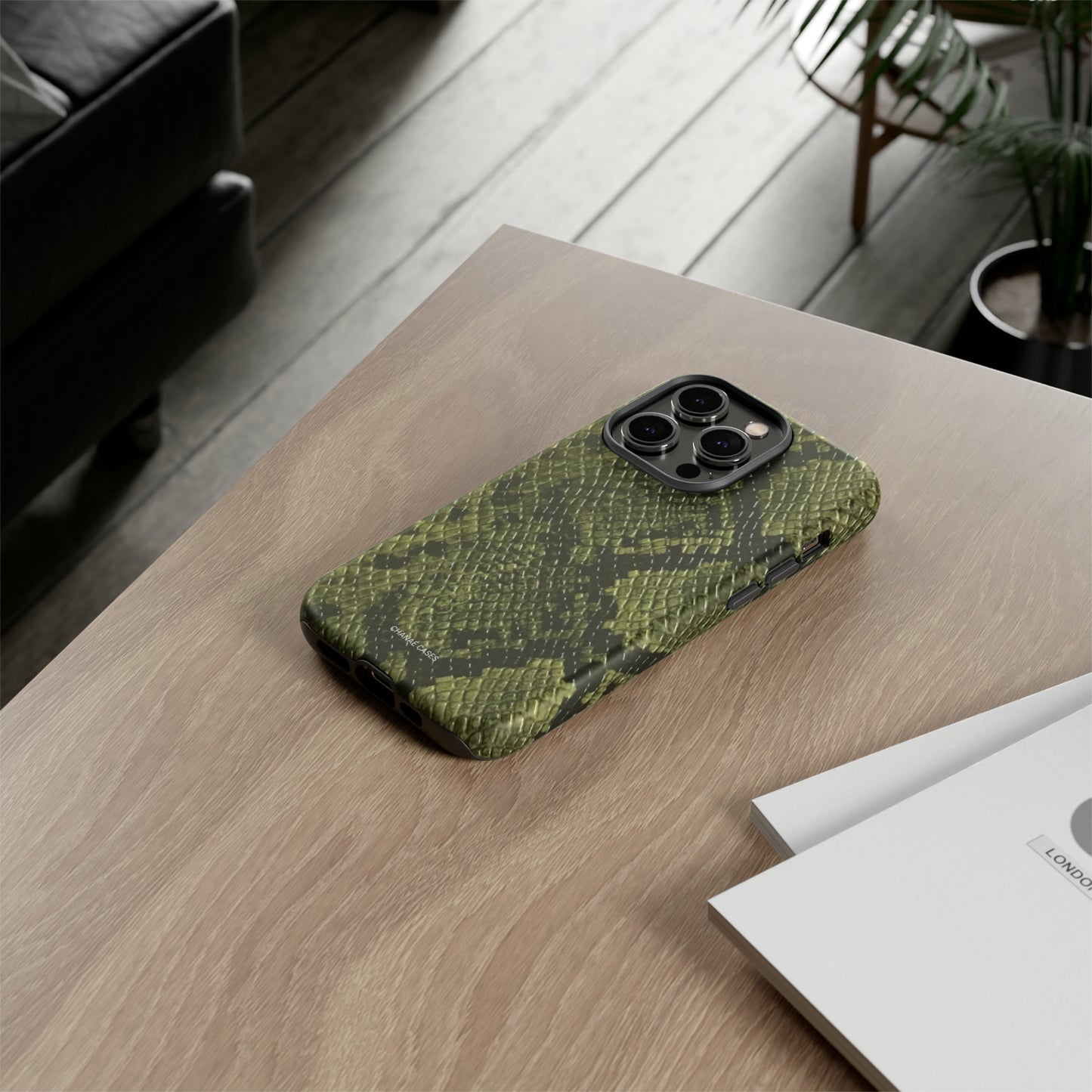 Snake Print iPhone "Tough" Case (Green)