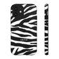 Zebra Print iPhone "Tough" Case (White/Black)