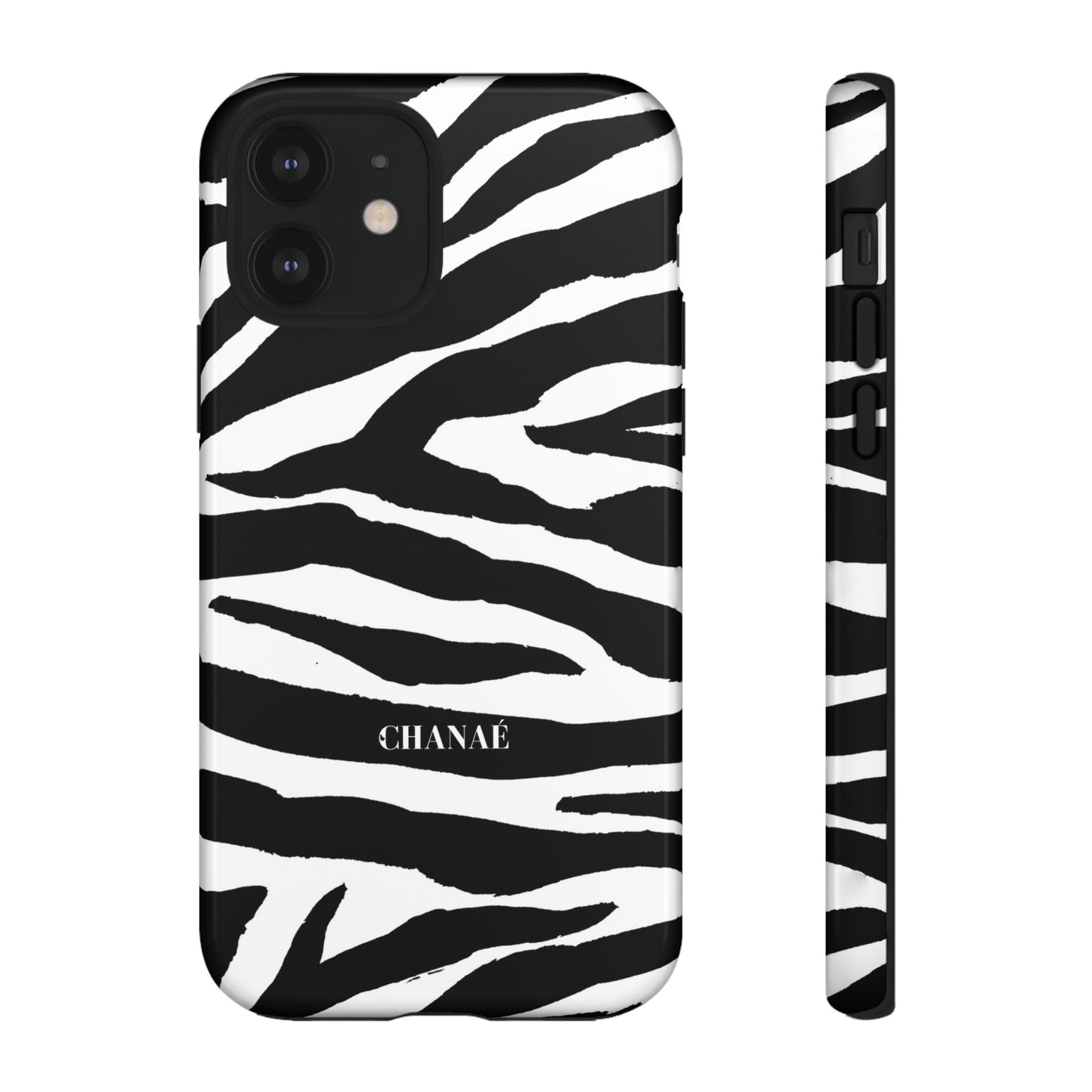 Zebra Print iPhone "Tough" Case (White/Black)