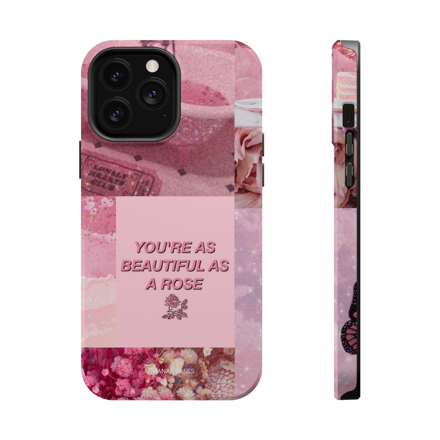 Beautiful Rose MagSafe iPhone "Tough" Case (Pink)