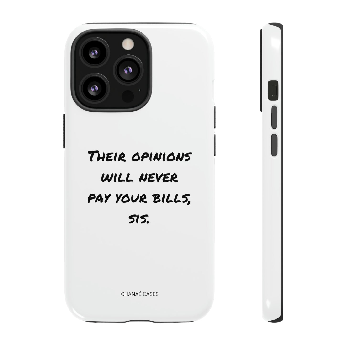 "Opinions" iPhone "Tough" Case (White)