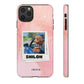 Customisable FurBaby Polaroid iPhone "Tough" Case (Pink Sparkle)