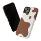 Wild Horse Print iPhone "Tough" Case (White/Brown)