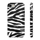 Zebra Print iPhone "Tough" Case (White/Black)