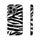 Zebra Print iPhone "Tough" Case (White/Black)