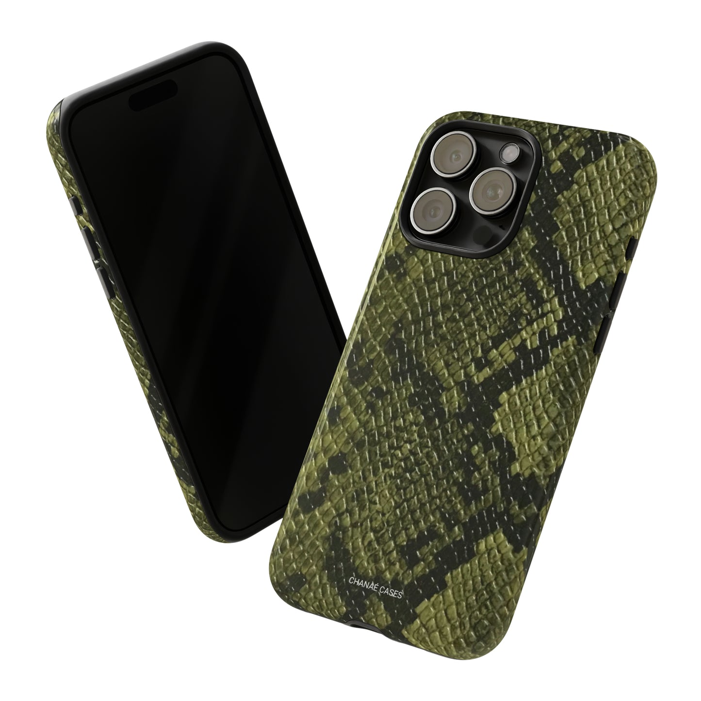 Snake Print iPhone "Tough" Case (Green)