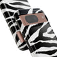 Zebra Print iPhone "Tough" Case (White/Black)