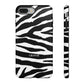 Zebra Print iPhone "Tough" Case (White/Black)