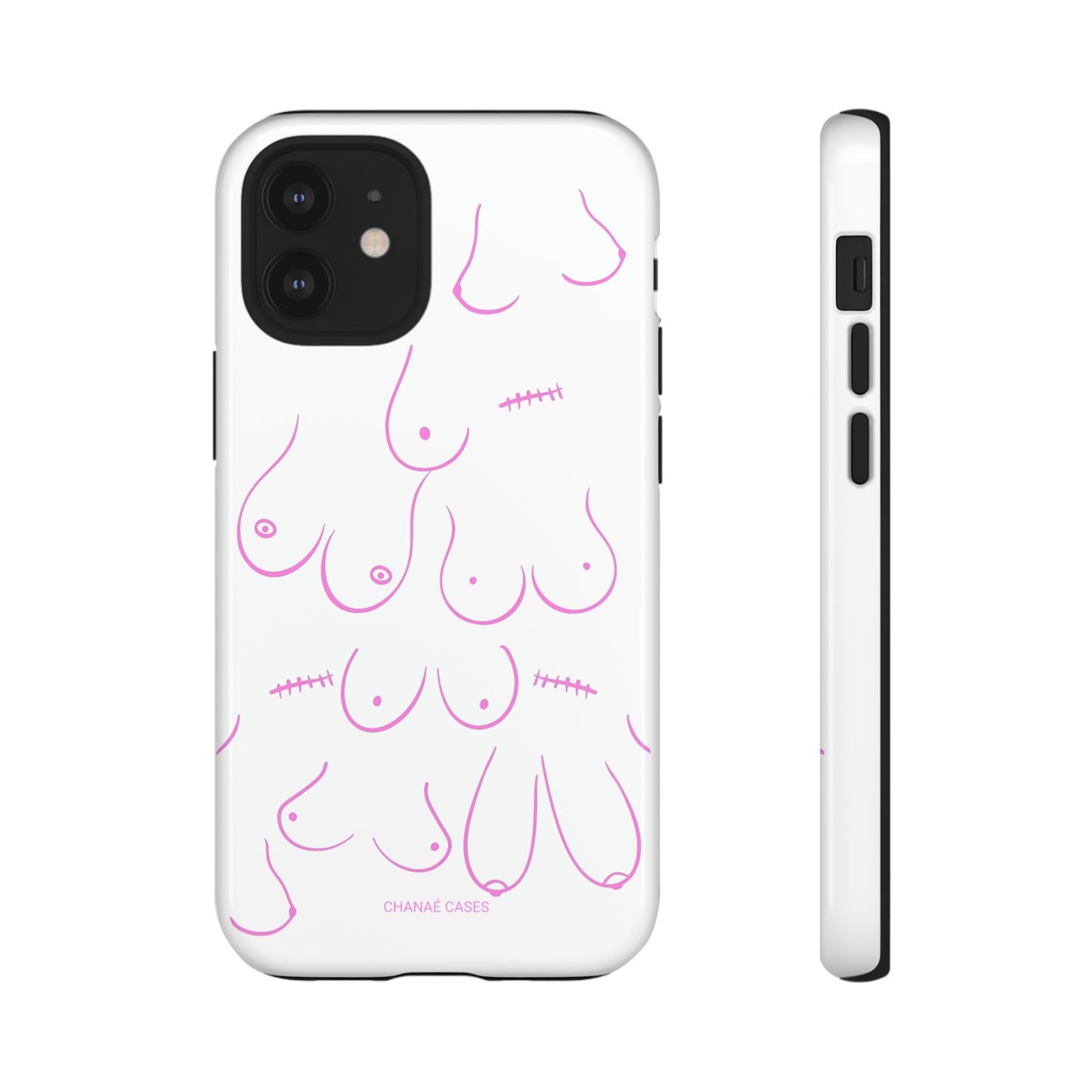 Breast Cancer Awareness iPhone "Tough" Case (White/Pink)