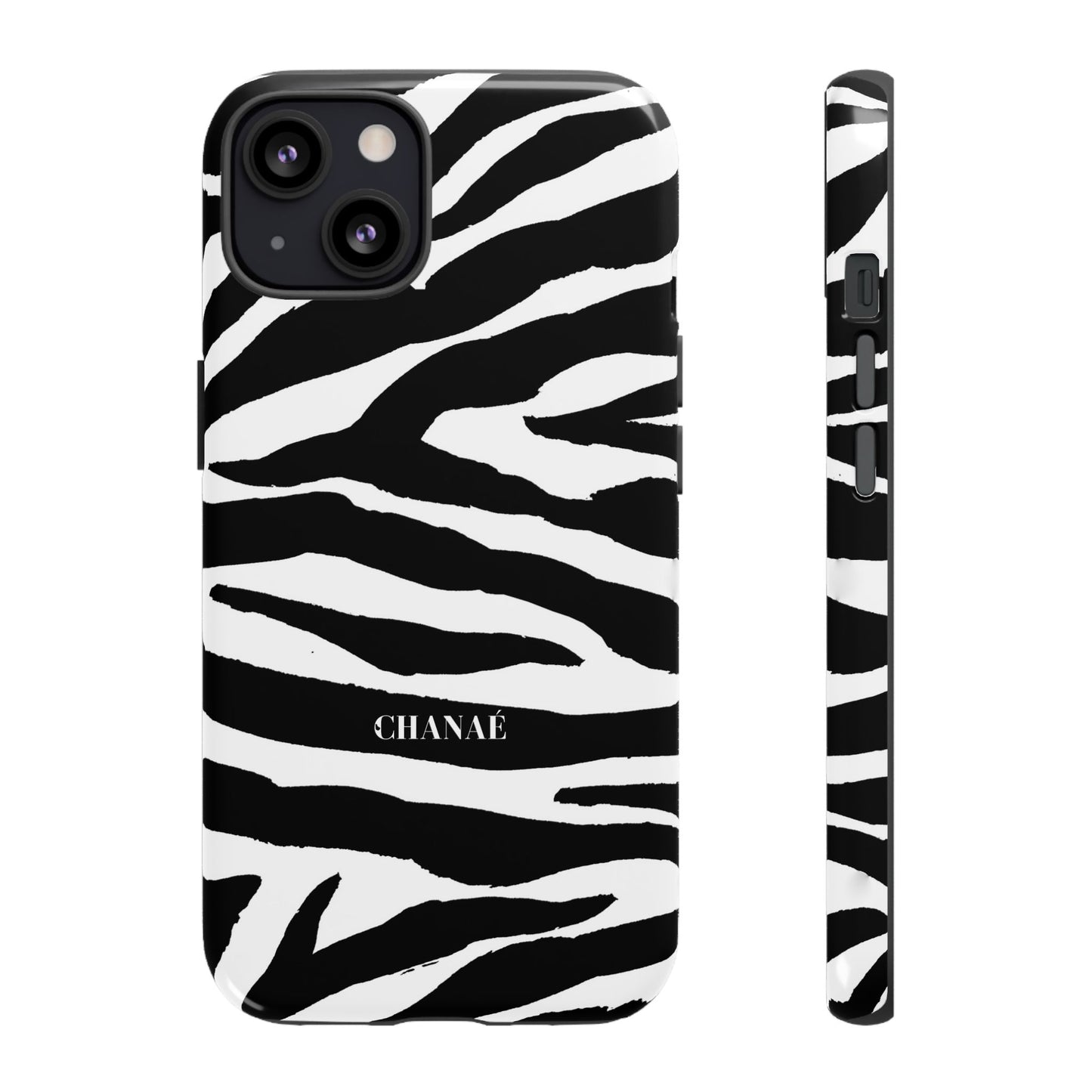 Zebra Print iPhone "Tough" Case (White/Black)