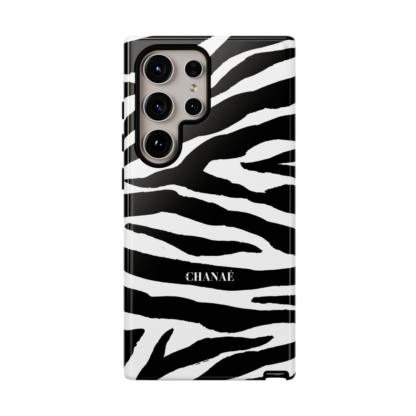 Zebra Print iPhone "Tough" Case (White/Black)