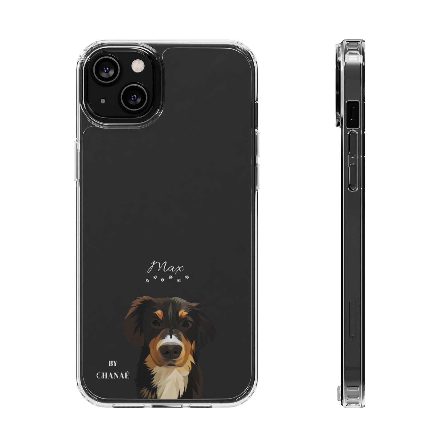 Mini-FurBaby + Name Custom iPhone & Samsung Clear Case (PopSocket Positioned)