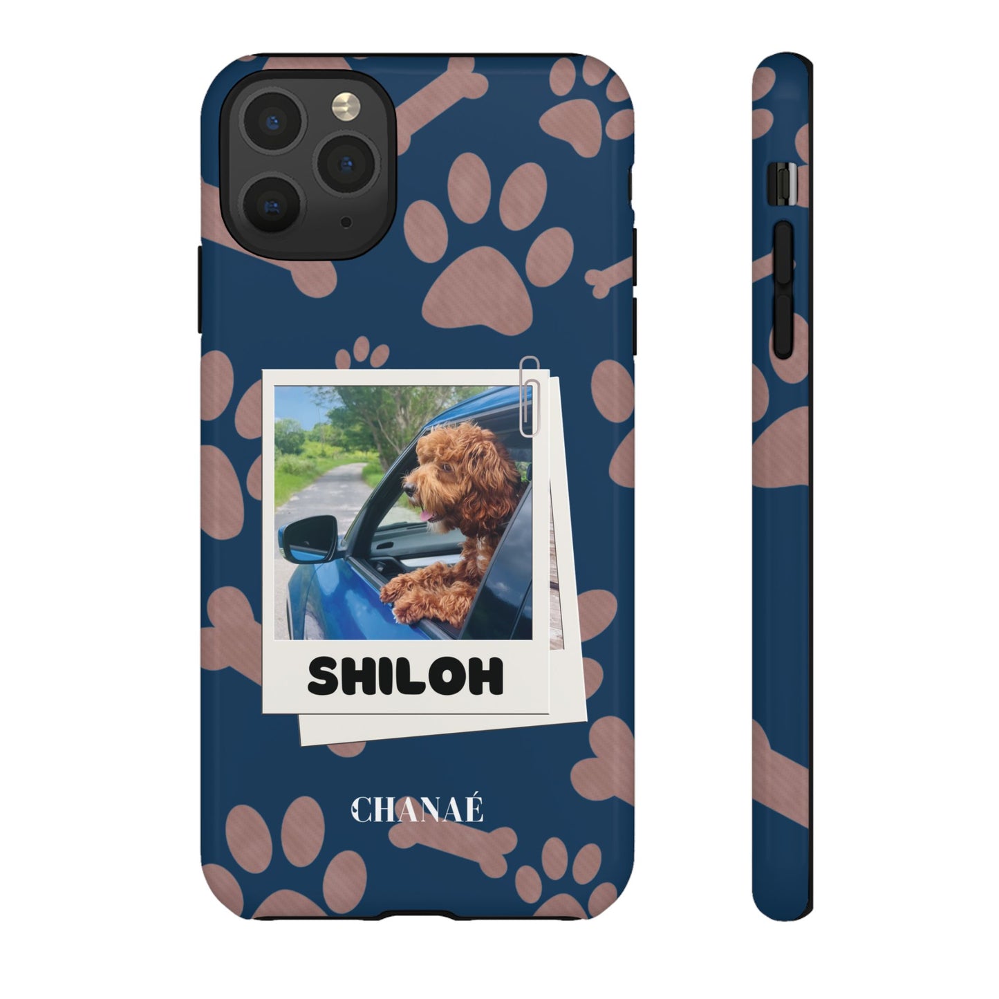 Customisable FurBaby Polaroid iPhone "Tough" Case (Paws)