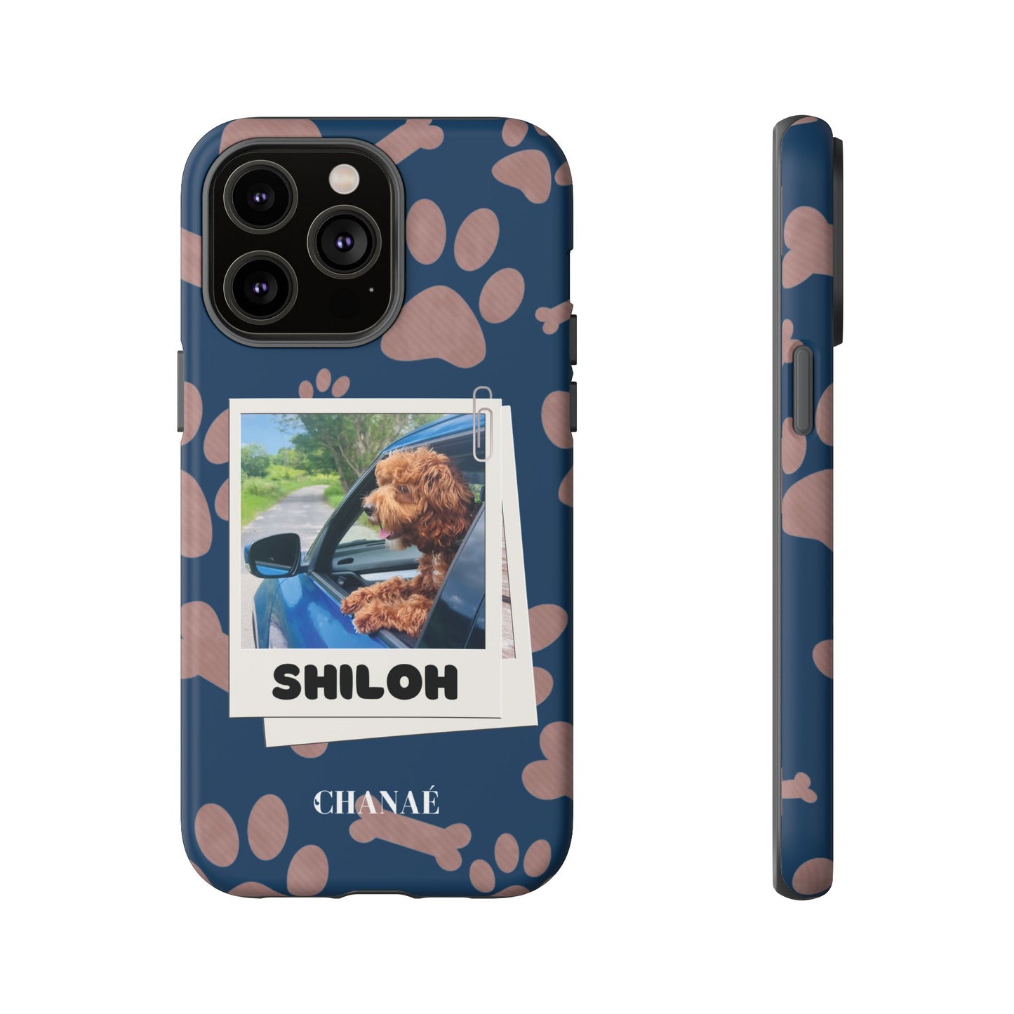 Customisable FurBaby Polaroid iPhone "Tough" Case (Paws)