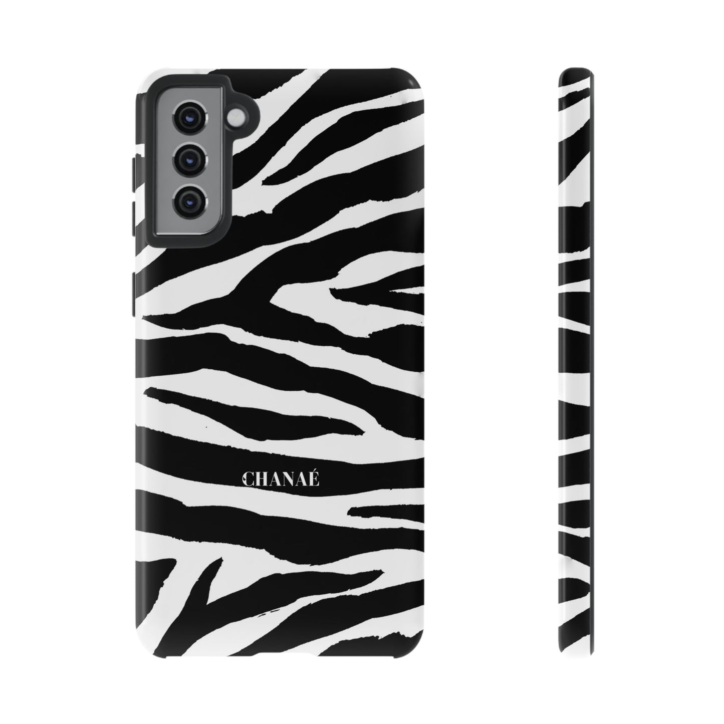 Zebra Print iPhone "Tough" Case (White/Black)